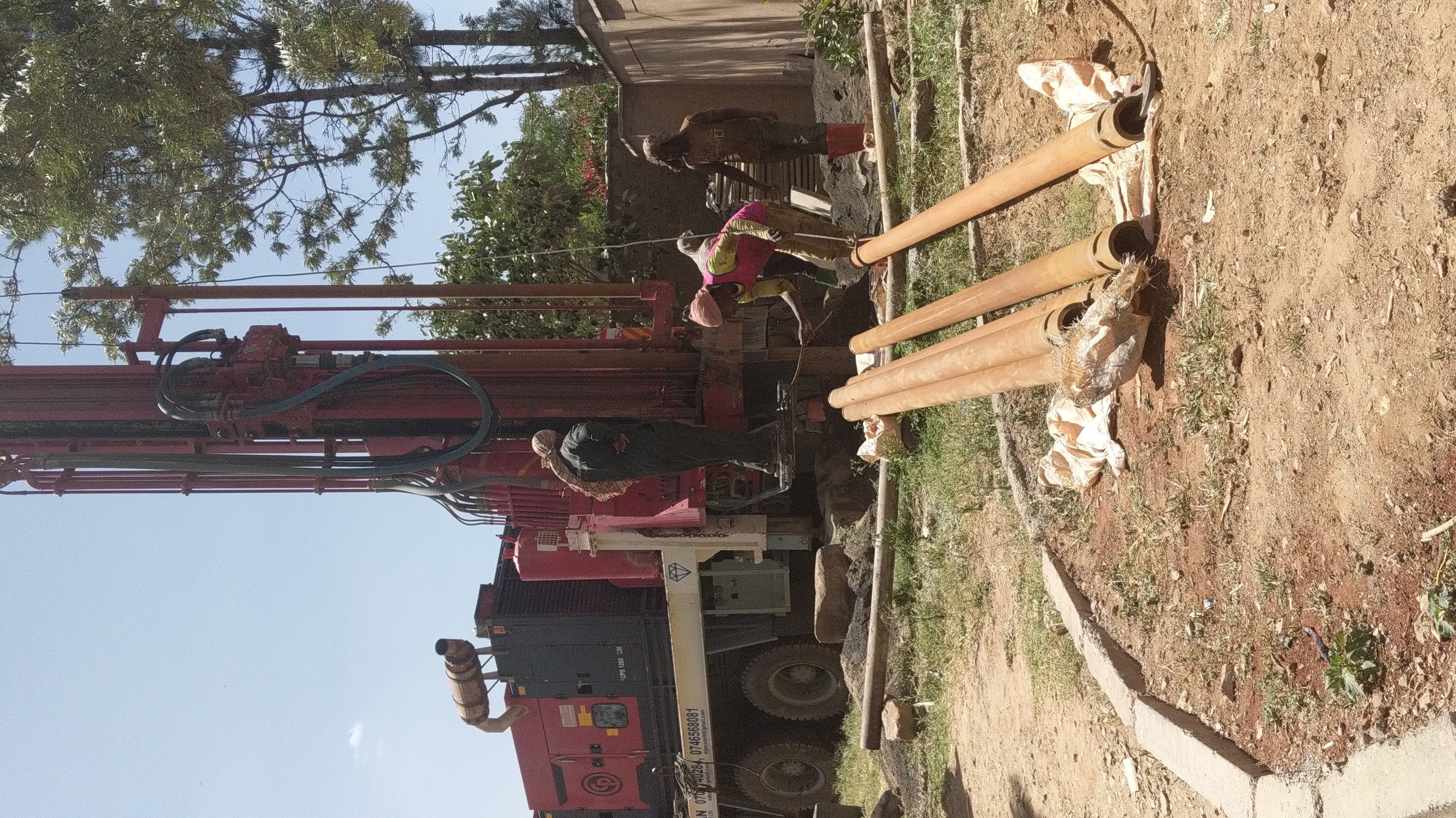 Hydrogeological survey equipment in the field